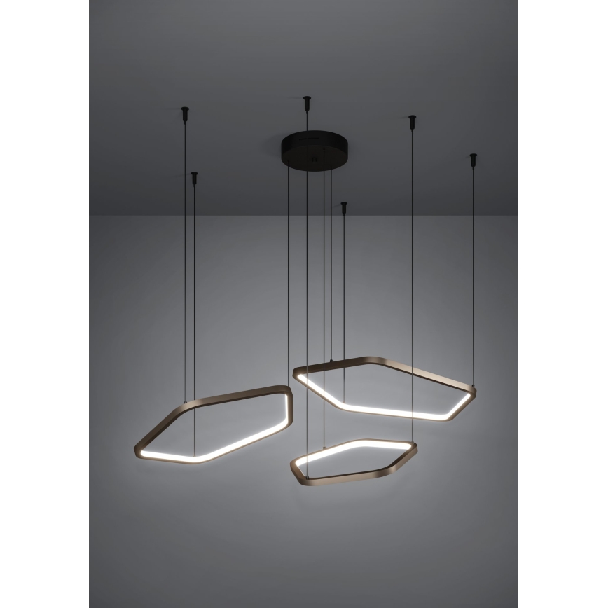 Eglo - LED Ρυθμιζόμενο κρεμαστό φωτιστικό με καλώδιο LED/50W/230V 2200-6500K σε απόχρωση ορείχαλκου + τηλεχειριστήριο