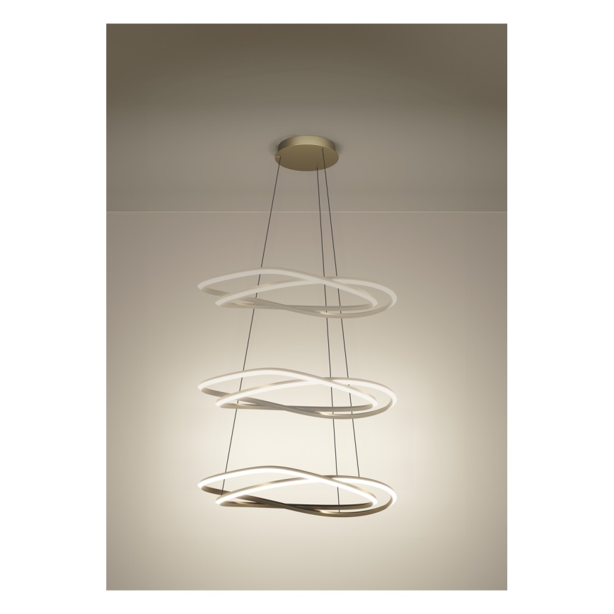 Eglo - Ρυθμιζόμενο LED κρεμαστό φωτιστικό με καλώδιο LED/60W/230V 2200-6500K χρυσό + τηλεχειριστήριο