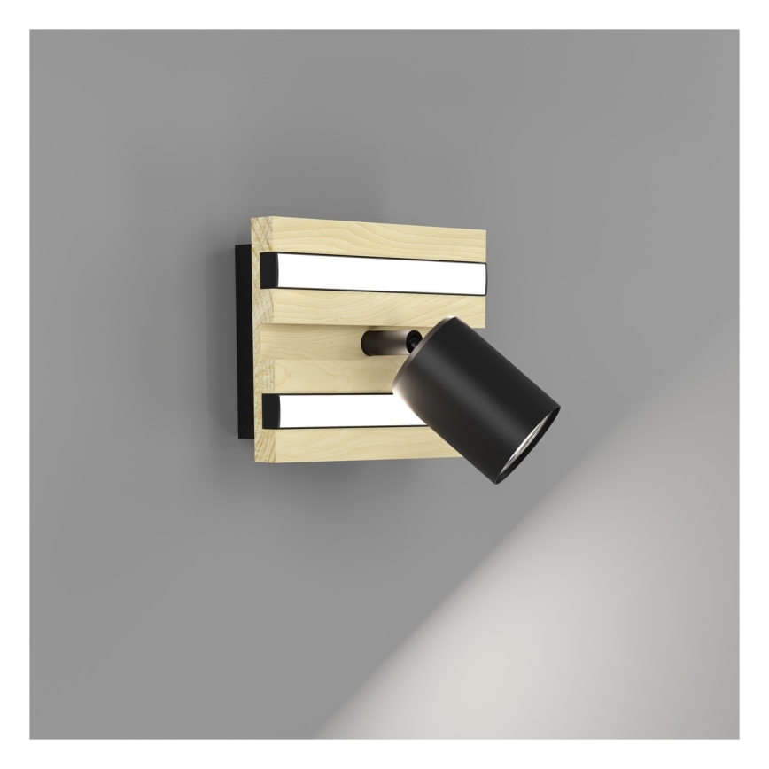 Eglo - Επιτοίχιο σποτ φωτιστικό LED LED/2,2W/230V + 2xLED/1,2W + 2xLED/2W μπεζ/μαύρο