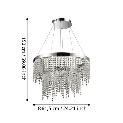Eglo - Led Dimmable κρεμαστό φωτιστικό οροφής LED/45W/230V