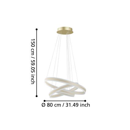 Eglo - Led Dimmable κρεμαστό φωτιστικό οροφής LED/78W/230V + LED/70W + LED/34W