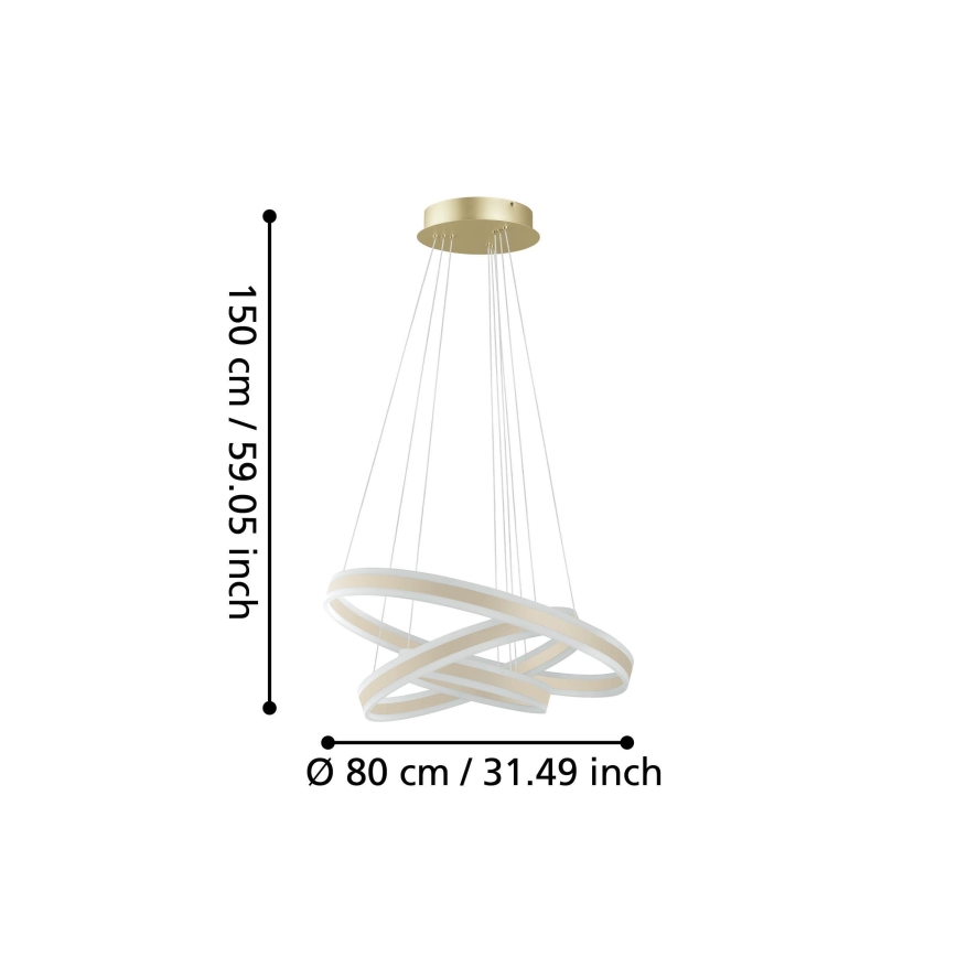 Eglo - Led Dimmable κρεμαστό φωτιστικό οροφής LED/78W/230V + LED/70W + LED/34W