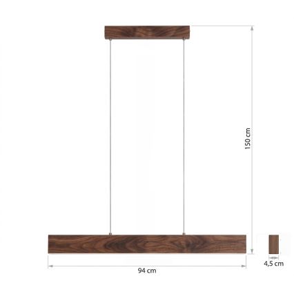Eglo - Κρεμαστό φωτιστικό LED με καλώδιο LED/17W/230V + LED/4,2W καρυδιά