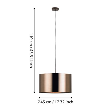 Eglo - Κρεμαστό φωτιστικό οροφής 1xE27/60W/230V χαλκός