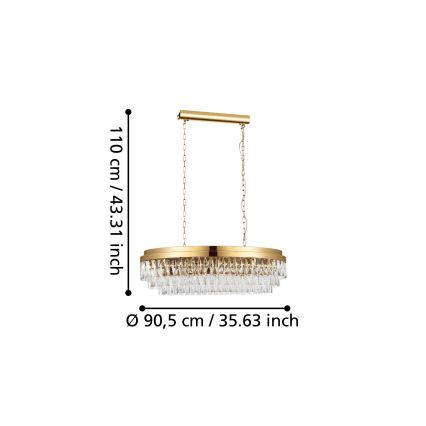 Eglo - Κρεμαστό φωτιστικό οροφής 10xE14/40W/230V χρυσαφί