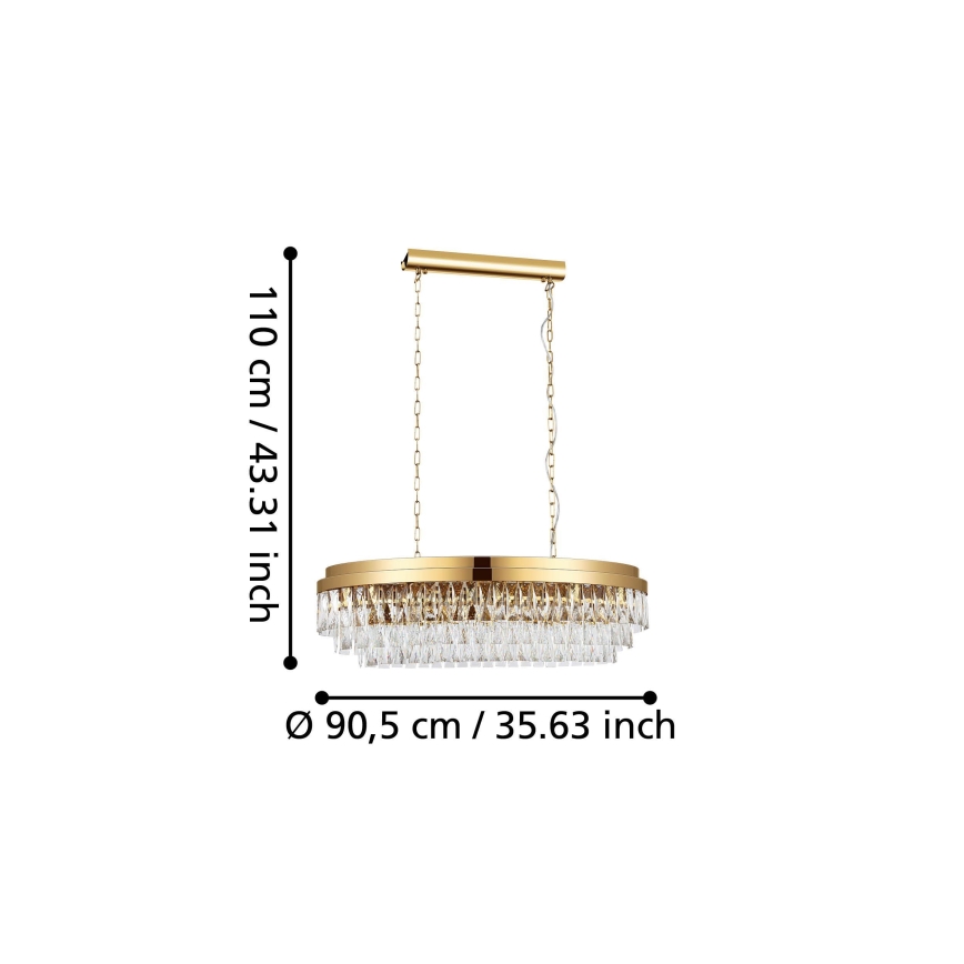 Eglo - Κρεμαστό φωτιστικό οροφής 10xE14/40W/230V χρυσαφί