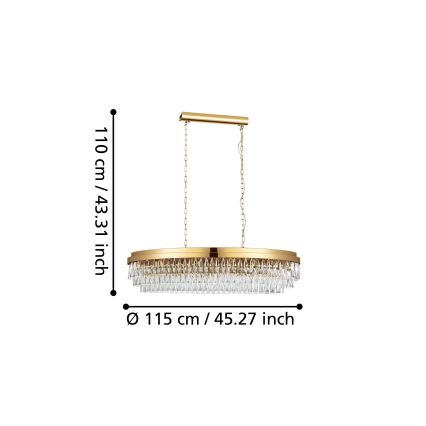Eglo - Πολύφωτο ράγα 13xE14/40W/230V χρυσό