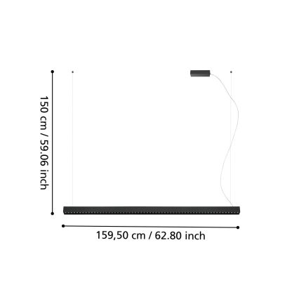 Eglo - LED Dimmable πολύφωτο κρεμαστό σε ράγα LED/30,5W/230V + LED/15,5W