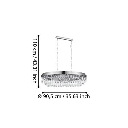 Eglo - Πολυέλαιος 10xE14/40W/230V γυαλιστερό χρώμιο