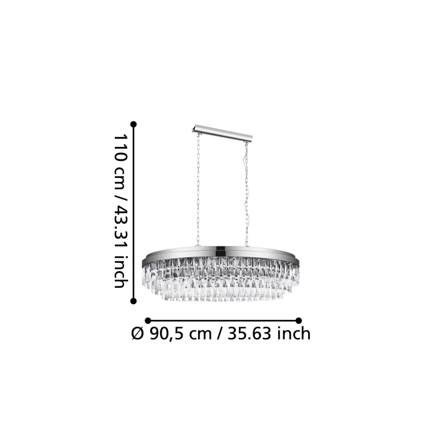 Eglo - Πολυέλαιος 10xE14/40W/230V γυαλιστερό χρώμιο