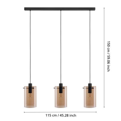 Eglo - Πολύφωτο ράγα 3xE27/40W/230V
