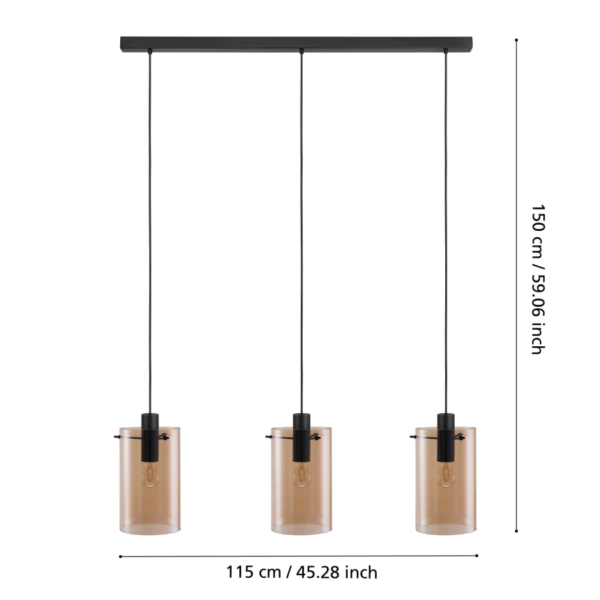 Eglo - Πολύφωτο ράγα 3xE27/40W/230V