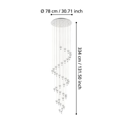 Eglo - LED Κρυστάλλινο dimmable πολύφωτο κρεμαστό 40xLED/1,8W/230V