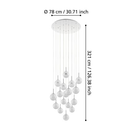 Eglo - LED Dimmable πολύφωτο 17xLED/5W/230V