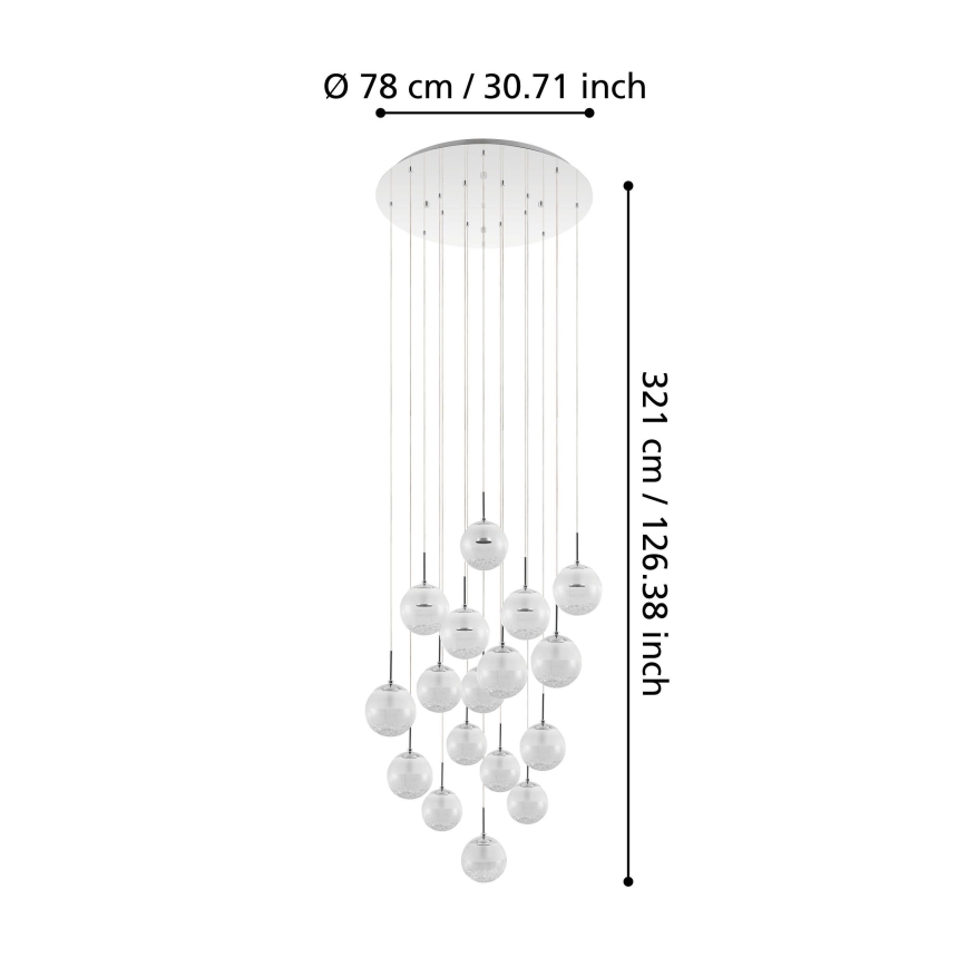 Eglo - LED Dimmable πολύφωτο 17xLED/5W/230V