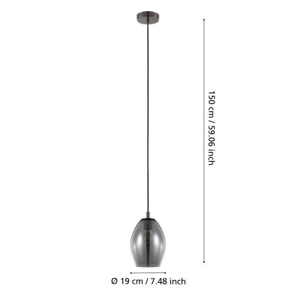 Eglo - Κρεμαστό φωτιστικό οροφής 1xE27/60W/230V φιμέ
