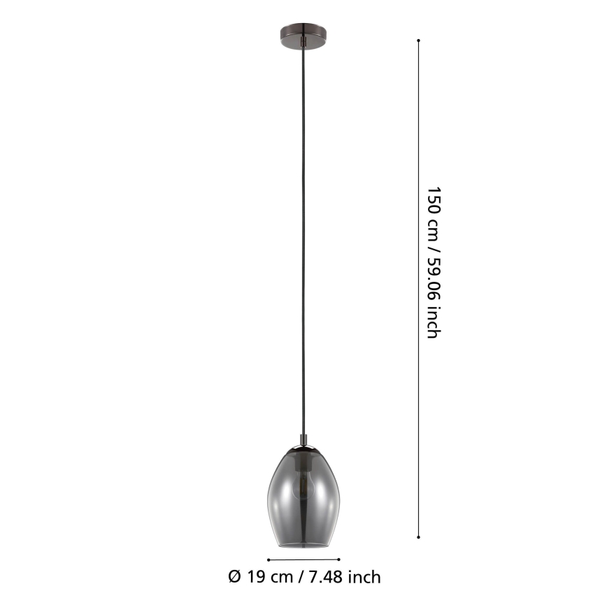Eglo - Κρεμαστό φωτιστικό οροφής 1xE27/60W/230V φιμέ