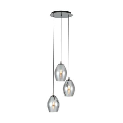 Eglo - Κρεμαστό φωτιστικό οροφής 3xE27/60W/230V φιμέ