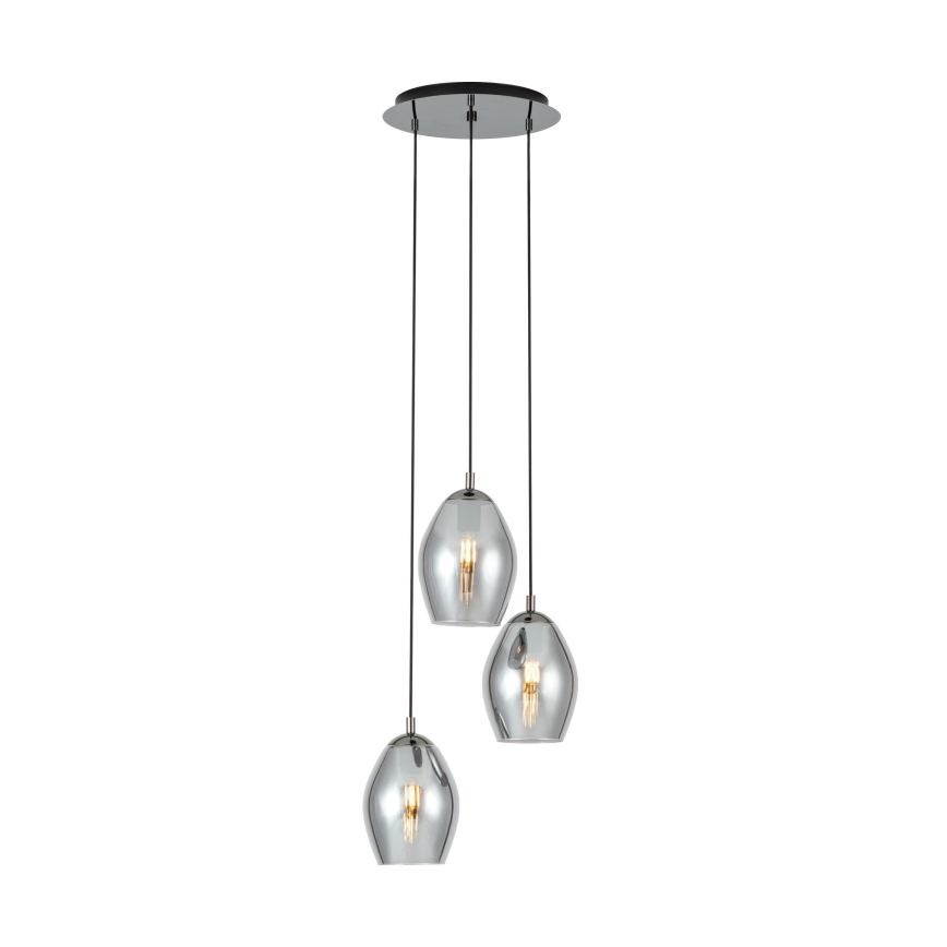 Eglo - Κρεμαστό φωτιστικό οροφής 3xE27/60W/230V φιμέ