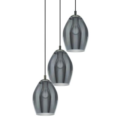 Eglo - Κρεμαστό φωτιστικό οροφής 3xE27/60W/230V φιμέ