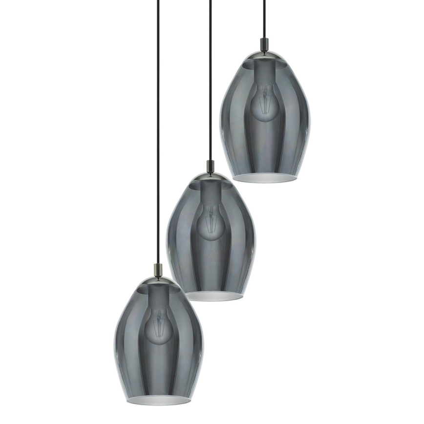 Eglo - Κρεμαστό φωτιστικό οροφής 3xE27/60W/230V φιμέ