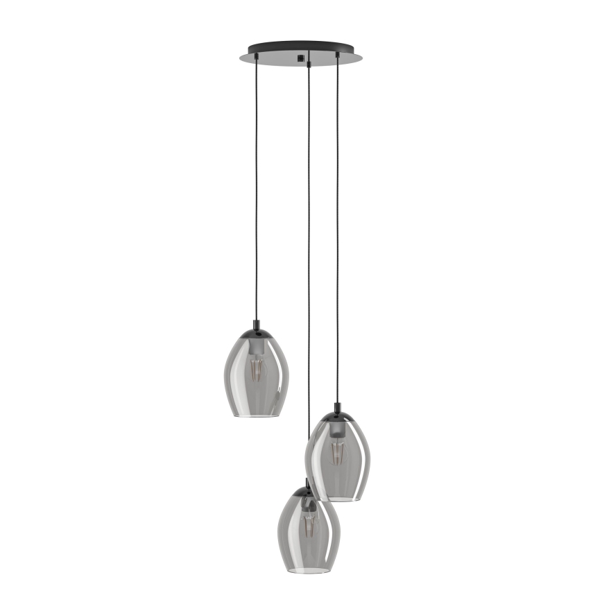 Eglo - Κρεμαστό φωτιστικό οροφής 3xE27/60W/230V φιμέ