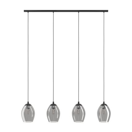 Eglo - Κρεμαστό φωτιστικό οροφής 4xE27/60W/230V φιμέ