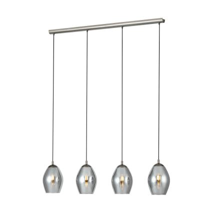 Eglo - Κρεμαστό φωτιστικό οροφής 4xE27/60W/230V φιμέ
