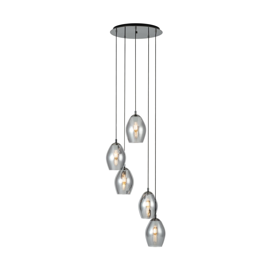 Eglo - Κρεμαστό φωτιστικό οροφής 5xE27/60W/230V φιμέ