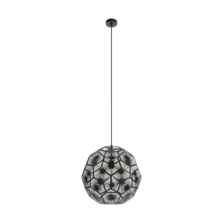 Eglo 39619 - Κρεμαστό φωτιστικό οροφής 1xE27/60W/230V διάμετρος 50 cm μαύρο
