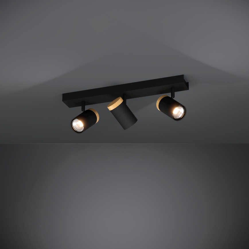 Eglo - LED Σποτ 3xGU10/4,5W/230V 3000K μαύρο/καφέ