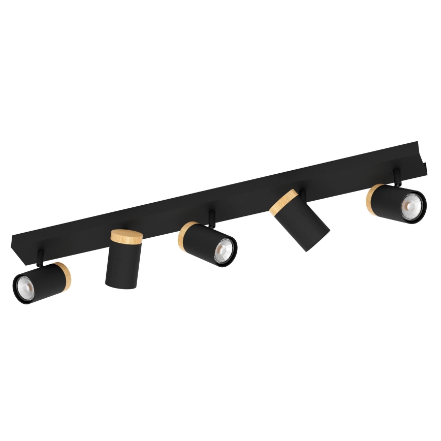 Eglo - LED Σποτ 5xGU10/4,5W/230V 3000K μαύρο/καφέ