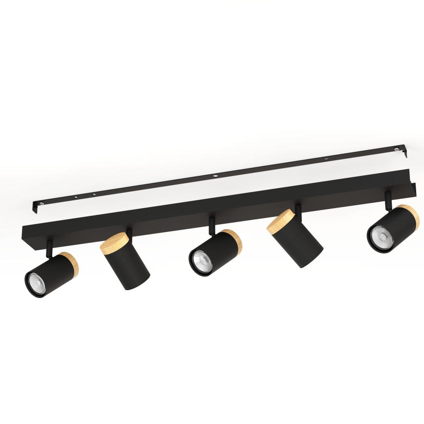 Eglo - LED Σποτ 5xGU10/4,5W/230V 3000K μαύρο/καφέ