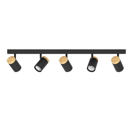 Eglo - LED Σποτ 5xGU10/4,5W/230V 3000K μαύρο/καφέ