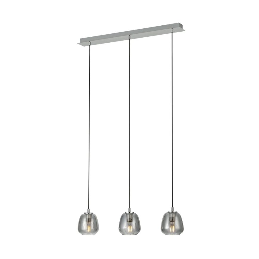 Eglo - Κρεμαστό φωτιστικό οροφής 3xE27/40W/230V φιμέ