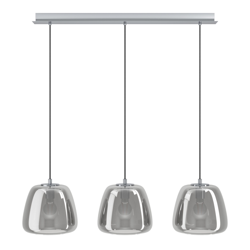 Eglo - Κρεμαστό φωτιστικό οροφής 3xE27/40W/230V φιμέ