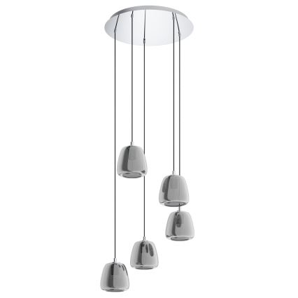Eglo - Κρεμαστό φωτιστικό οροφής 5xE27/40W/230V φιμέ