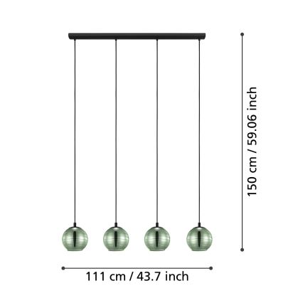 Eglo - Πολύφωτο ράγα 4xE27/40W/230V
