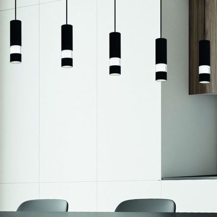 Eglo -  Κρεμαστό φωτιστικό οροφής LED 5xGU10/4,6W/230V μαύρο