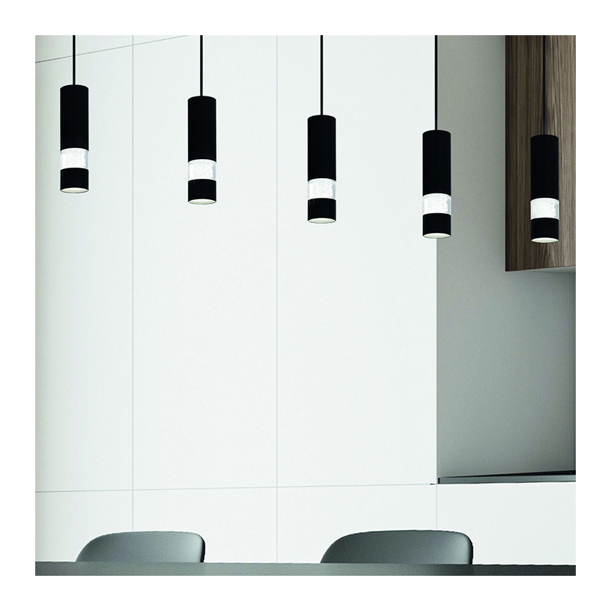 Eglo -  Κρεμαστό φωτιστικό οροφής LED 5xGU10/4,6W/230V μαύρο