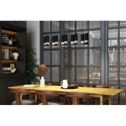 Eglo -  Κρεμαστό φωτιστικό οροφής LED 10xGU10/4,6W/230V μαύρο