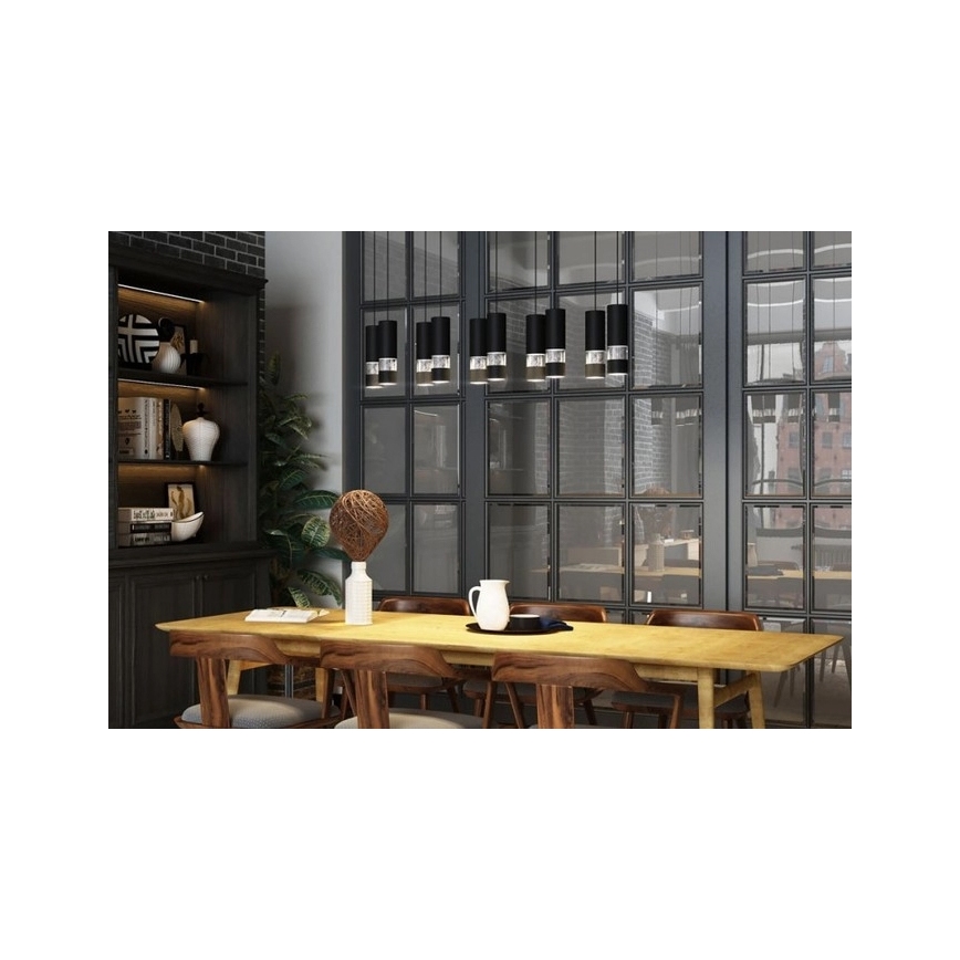 Eglo -  Κρεμαστό φωτιστικό οροφής LED 10xGU10/4,6W/230V μαύρο