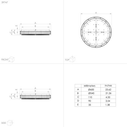 Eglo - LED Dimmable φωτιστικό οροφής LED/52,4W/230V
