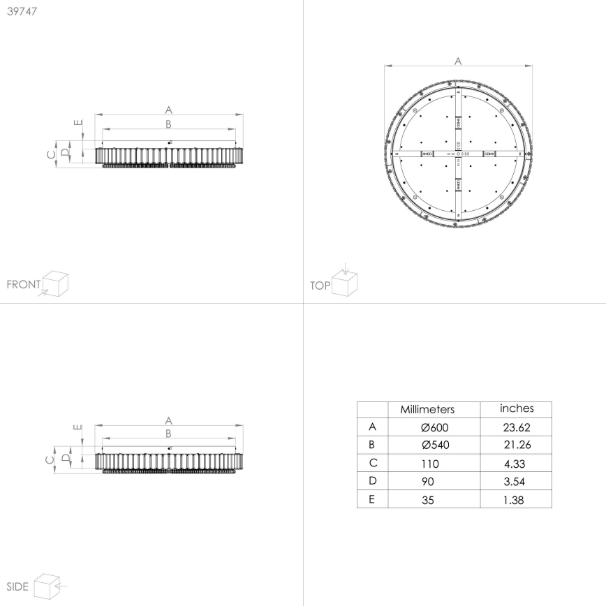 Eglo - LED Dimmable φωτιστικό οροφής LED/52,4W/230V