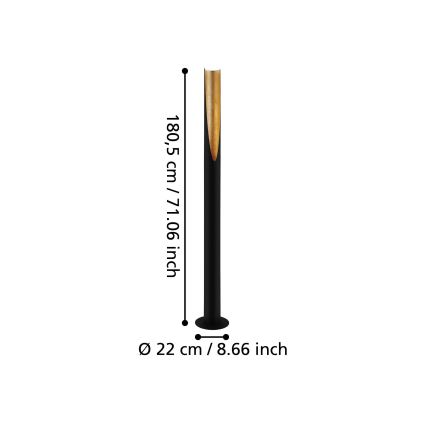 Eglo - Επιδαπέδια λάμπα LED 1xGU10/4,7W/230V μαύρο/χρυσό