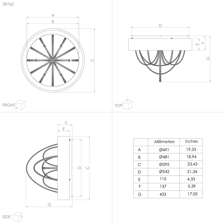 Eglo - LED Dimmable φωτιστικό οροφής LED/34W/230V + 6xLED/5,4W + τηλεχειριστήριο