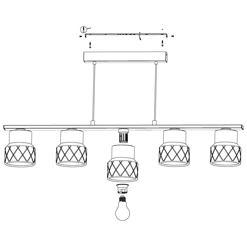 Eglo - Πολύφωτο σε σχοινί 5xE27/40W/230V