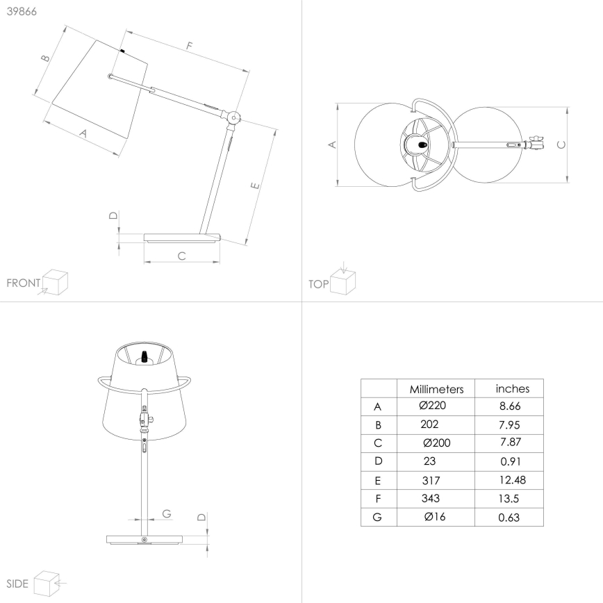 Eglo - Επιτραπέζια λάμπα 1xE27/40W/230V