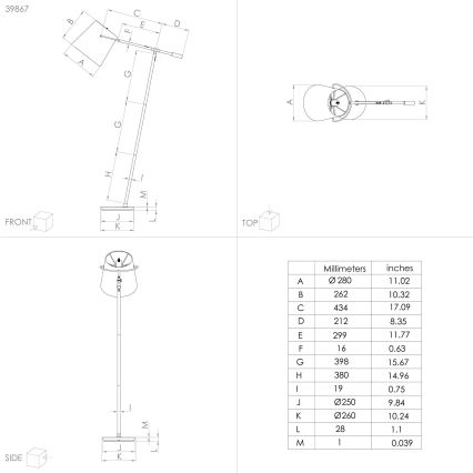 Eglo - Λάμπα δαπέδου 1xE27/40W/230V