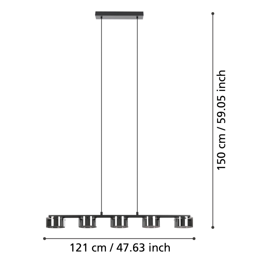 Eglo - LED Dimmable πολύφωτο ράγα 5xLED/5,4W/230V